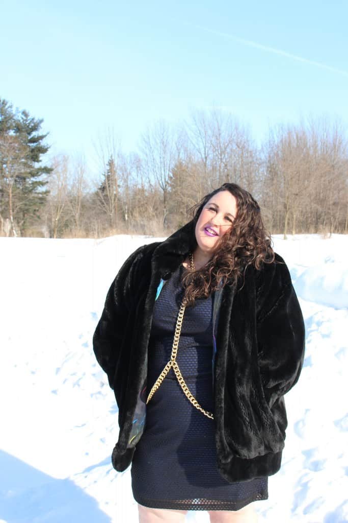 How to Style a Plus Size Faux Fur Coat - Ready To Stare