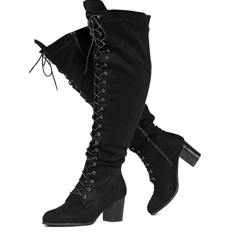 Wide Calf Lace Up Boots