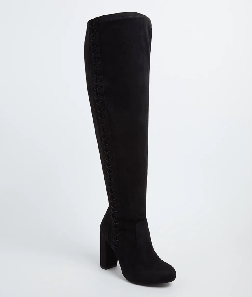 thigh high boots with wide calf fitting