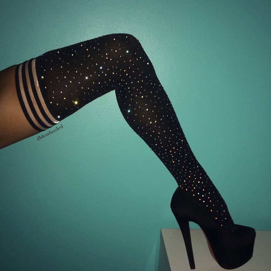 Plus Size Thigh Highs with Rhinestones