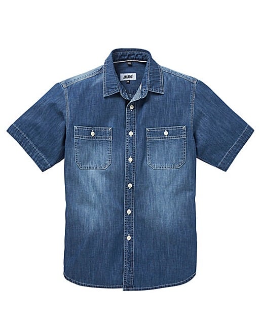 Men's Big and Tall Spring Fashion Trends - Short Sleeve Denim Button Up