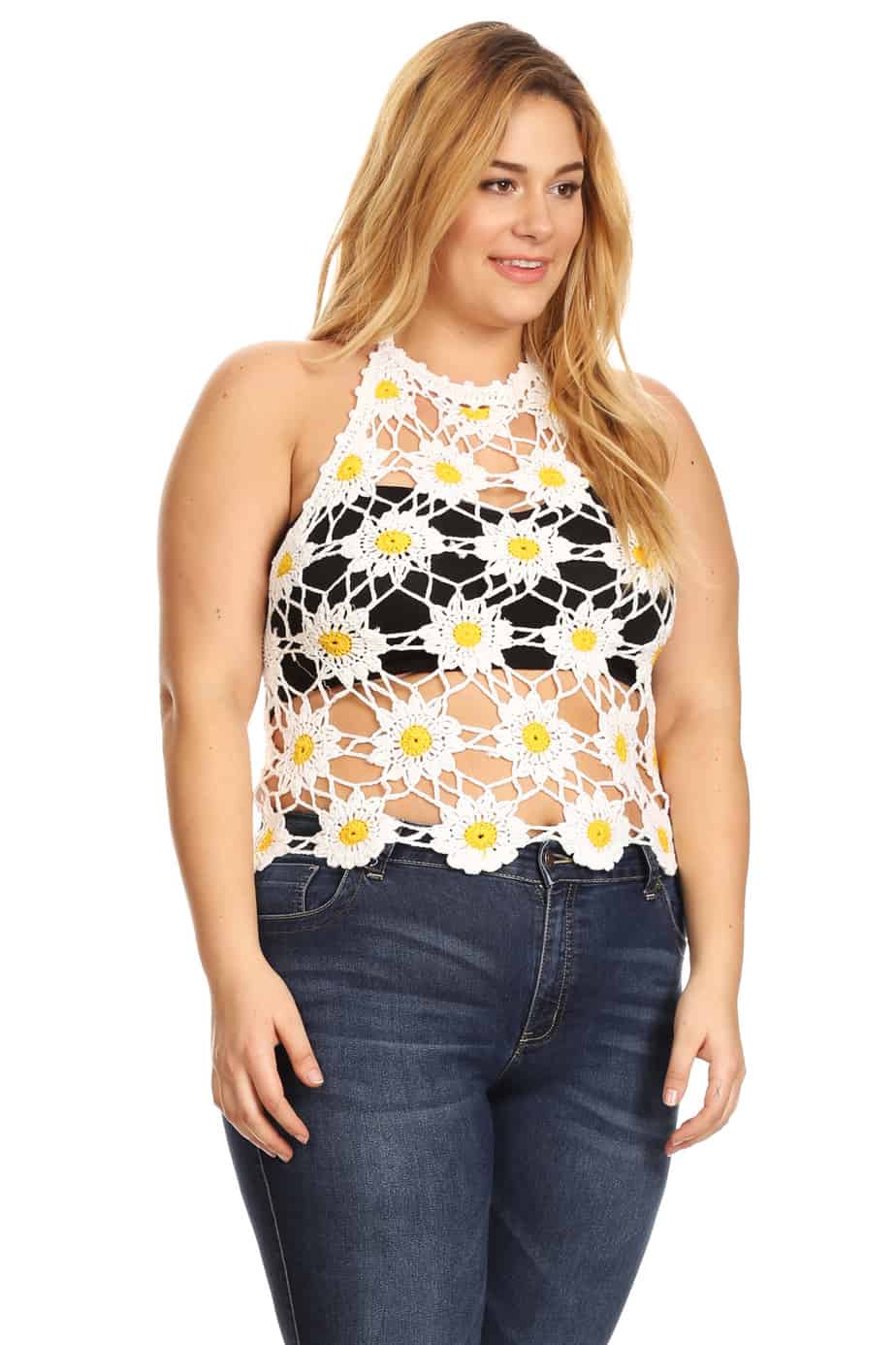 Start the Summer in Style with Xehar Curvy - Plus Size Crochet Top Top
