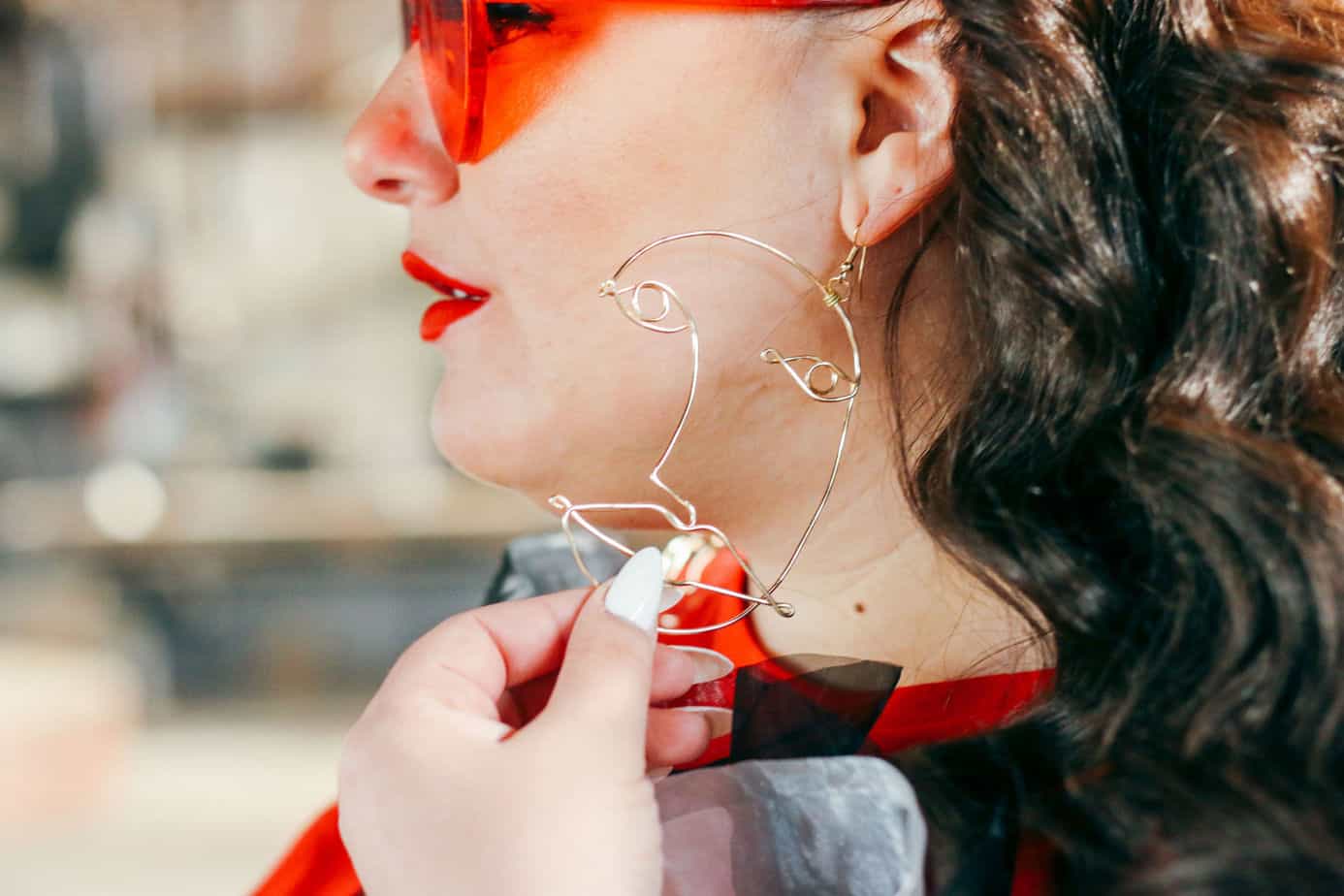 Wire Face Earrings