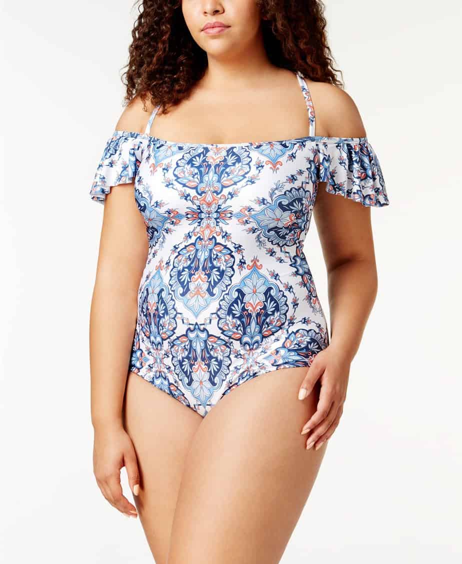 Trending for Summer: The Off the Shoulder Plus Size Swimsuit