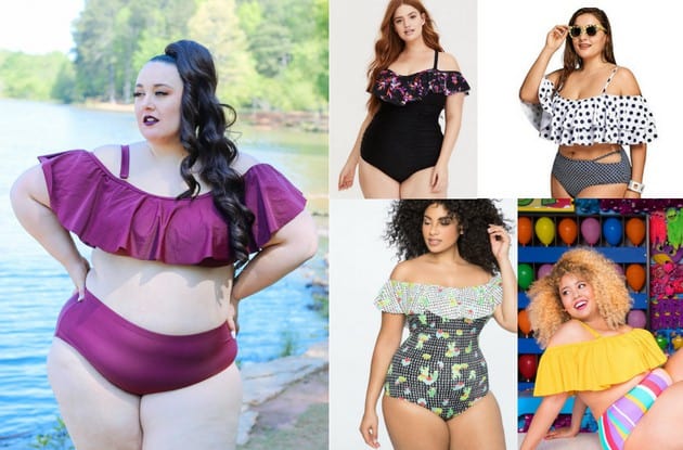 Trending for Summer: The Off the Shoulder Plus Size Swimsuit