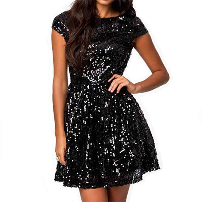 Black Sequin Plus Size Dress