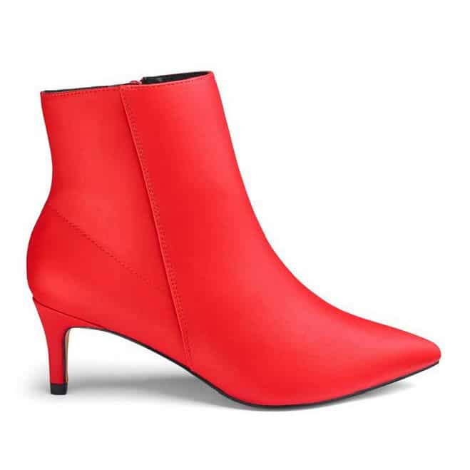 Wide Width Red Kitten Heel Boots
