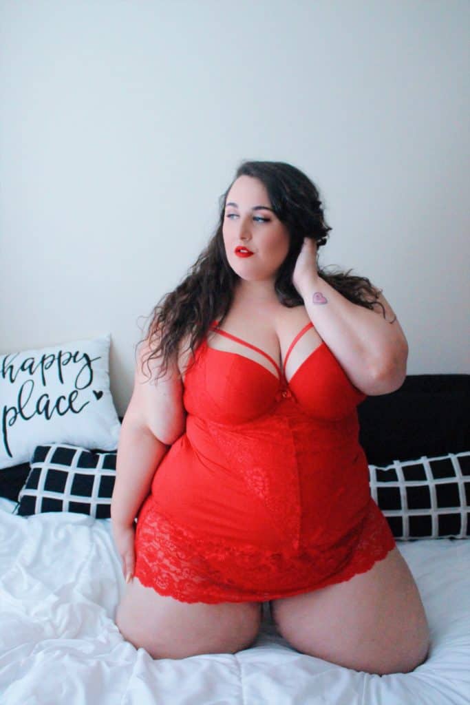 size 24 plus size red lingerie