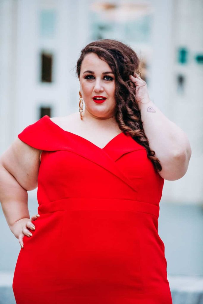 plus size red formal dress