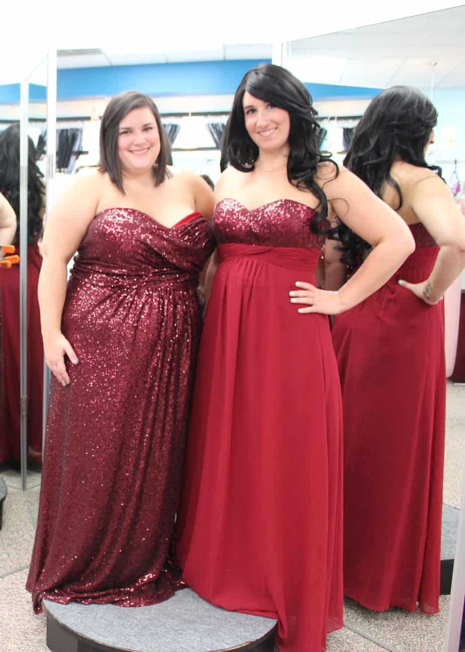 Red Sequin Bridesmaid Dress for Plus Size