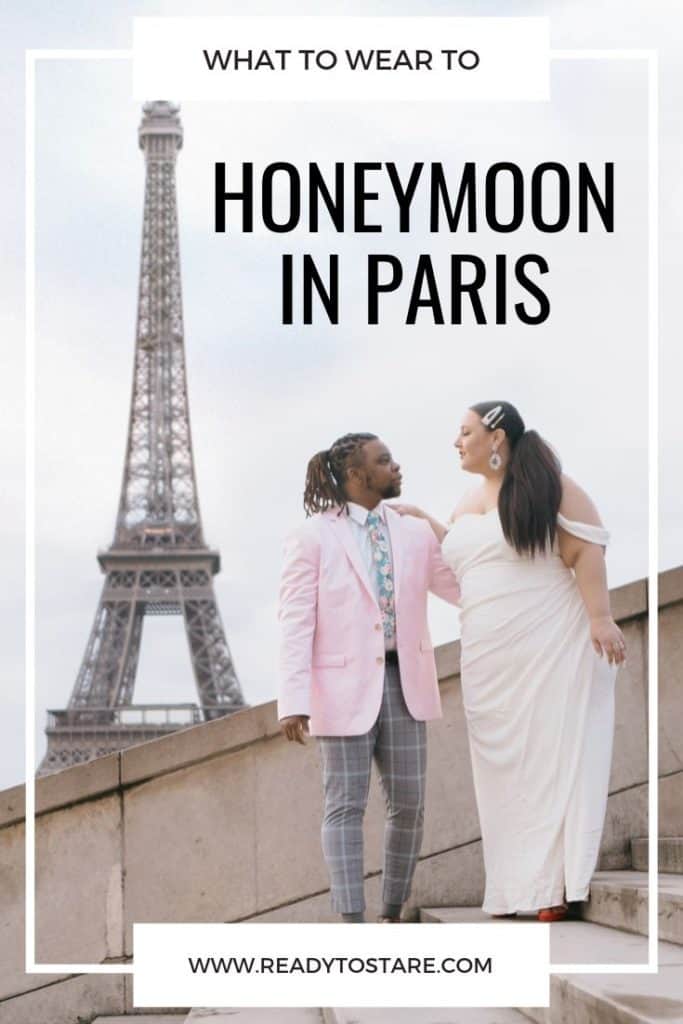 Planning a Honeymoon in Paris and want to capture the moment in a special photoshoot? This guide will tell you how to pick the perfect @davidsbridal plus size wedding dress that's easy to pack for travel while still looking elegant and chic! #ad #travel #honeymoon #paris #honeymooninparis #plussize