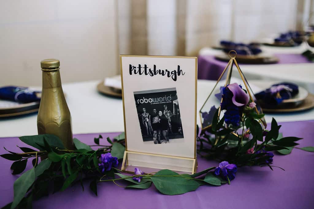 Purple and Gold Wedding Tables